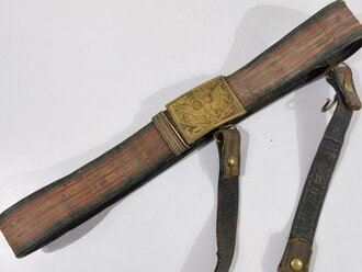 U.S. Army Indian Wars/Spanish American War, Officer´s Sword Belt with Buckle and Strap, Buckle 5 x 7,5 cm, used condition