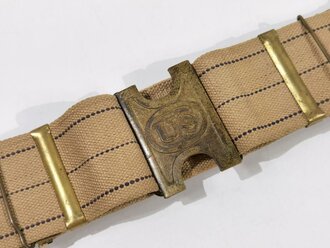 U.S. Army Indian Wars/Spanish American War, Cartridge Belt with H-Buckle and Loops for 50 Cartridges, Belt with Stamp "50 LOOPS .45", Buckle 8,5  x 6 cm, very good condition