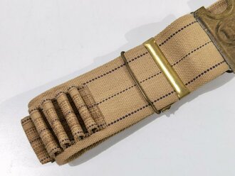 U.S. Army Indian Wars/Spanish American War, Cartridge Belt with H-Buckle and Loops for 50 Cartridges, Belt with Stamp "50 LOOPS .45", Buckle 8,5  x 6 cm, very good condition