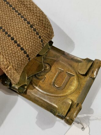 U.S. Army Indian Wars, .38 Caliber Cartridge Belt with US Buckle and Loops for 45 Cartridges, Buckle 6  x 7 cm, good condition