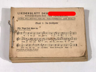"Liederblatt der Hitler Jugend" Sonderausgabe...