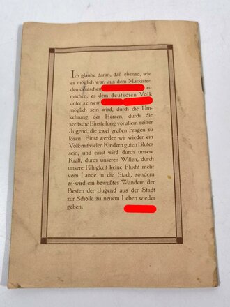 "Führerinnen Dienst" Landdienst Ausgabe Gebiet Hessen Nassau ( 13) , Folge 9, September 1942 mit 31 Seiten