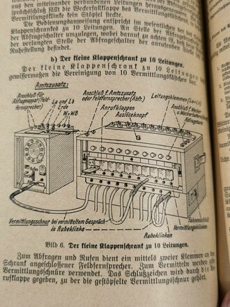 Der Dienstunterreicht im Heere, Ausgabe für den Nachrichtensoldaten, Jahrgang 1941. Buchrücken defekt, stärkere Gebrauchsspuren