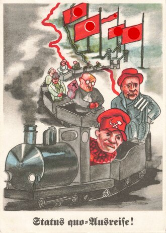 Propagandakarte " Status quo Ausreise!" Zur Erinnerung an die Rückgliederung des Saargebietes am 1.März 1935