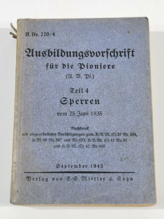 H.Dv. 220/4 " Ausbildungsvorschrift für die...