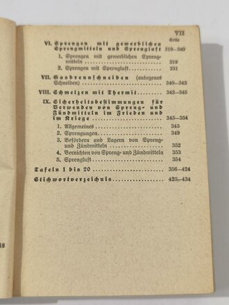 H.Dv. 220/4 " Ausbildungsvorschrift für die Pioniere" Teil 4, Sperren. Datiert 1943, 434 Seiten, gebraucht