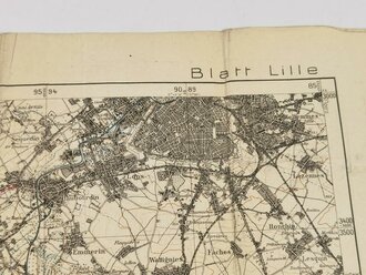 1.Weltkrieg, Übersichtskarte "Lille" Stand...