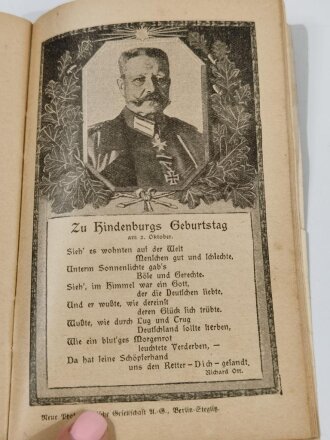 1.Weltkrieg, etwa siebzigseitiges Heft " Deutsche und Oesterreichische Lieder"