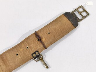 U.S. Army Indian Wars, "Prairie" Cavalry Cartridge Belt M1885  for .45 - .70 and Sabre Hook, "ROCKISLAND ARSENAL W.T.G", Buckle 5  x 5 cm, good condition