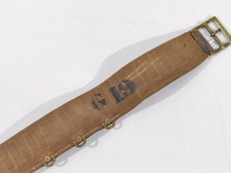 U.S. Indian Wars, "Prairie" Cartridge Belt M1876 with 53 Loops , marking, "G 19"/"A.N. Smith", Buckle 6  x 5 cm, good condition