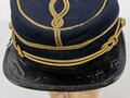 U.S. Civil War, CSA Confederate Infantry Officer´s Cap Kepi for Captain with quatrefoil on the crown, visor buttons with confederate eagle, used condition, moth holes