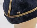 U.S. Civil War, CSA Confederate Infantry Officer´s Cap Kepi for Captain with quatrefoil on the crown, visor buttons with confederate eagle, used condition, moth holes