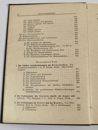 Feldchirurgie, Leitfaden für den Sanitätsoffizier der Wehrmacht, datiert 1943 mit 407 Seiten