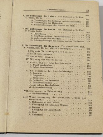 Feldchirurgie, Leitfaden für den Sanitätsoffizier der Wehrmacht, datiert 1943 mit 407 Seiten