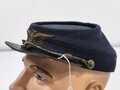 U.S. Civil War era?, Cadet Cap Kepi with Eagle Insignia, "Ridabock Company", visor buttons with "New York" (?) coat of arms, used condition, moth holes