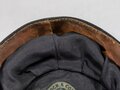 U.S. Civil War era?, Cadet Cap Kepi with Eagle Insignia, "Ridabock Company", visor buttons with "New York" (?) coat of arms, used condition, moth holes