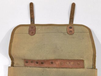 U.S. Briefcase/Bag, "U.S. INDIAN SERVICE Forestry Branch", leather and canvas, 30 x 33 cm, used good condition