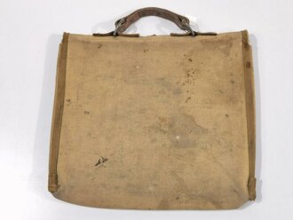 U.S. Briefcase/Bag, "U.S. INDIAN SERVICE Forestry Branch", leather and canvas, 30 x 33 cm, used good condition
