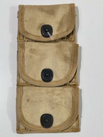 U.S. WWI, AEF M1917 Revolver 3 Pocket Halfmoon Clip Pouch  for .45 cal, "R. H. LONG 10 - 18", used good condition