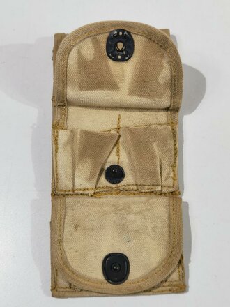 U.S. WWI, AEF M1917 Revolver 3 Pocket Halfmoon Clip Pouch  for .45 cal, "R. H. LONG 10 - 18", used good condition