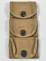 U.S. WWI, AEF M1917 Revolver Half Moon Clip 3 Pocket Pouch for .45 cal, used good condition