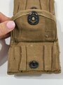 U.S. WWI, AEF M1917 Revolver Half Moon Clip 3 Pocket Pouch for .45 cal, used good condition