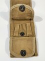 U.S. WWI, AEF M1917 revolver Half Moon Clip 3 Pocket Pouch for .45 cal, "R.F.H.", used good condition