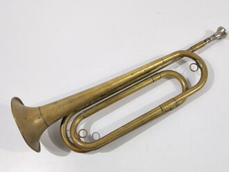 U.S. WWI, Regulation Brass Bugle/Trumpet M1892, used good condition