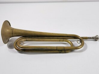 U.S. WWI, Regulation Brass Bugle/Trumpet M1892, used good condition