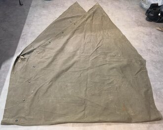 U.S. most likely WWII,  tent, shelter half, OD, used