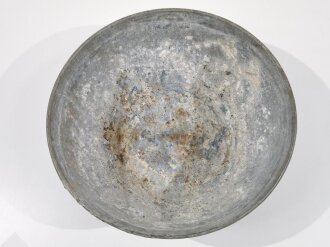 British 1942 dated metal bowl, 37cm diameter, uncleaned