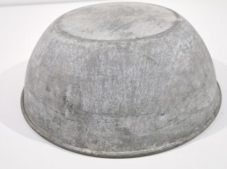 British 1942 dated metal bowl, 37cm diameter, uncleaned