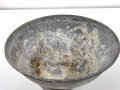 British 1942 dated metal bowl, 37cm diameter, uncleaned