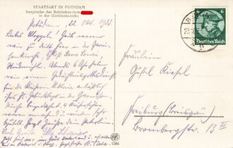 Fotopostkarte "Staatsakt in Potsdam. Ansprache des Reichskanzlers Hitler in der Garnisonskirche"