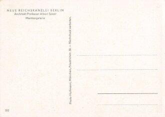 Fotopostkarte "Neue Reichskanzlei Berlin, Architekt Professor Albert Speer, Marmorgalerie"