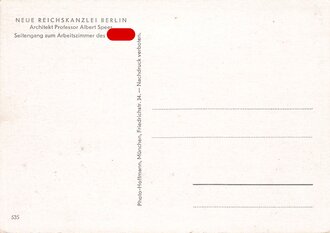 Fotopostkarte "Neue Reichskanzlei Berlin, Architekt Professor Albert Speer, Seiteneingang zum Arbeitszimmer des Führers"