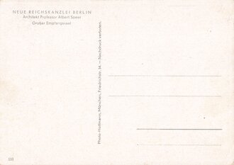 Fotopostkarte "Neue Reichskanzlei Berlin, Architekt Professor Albert Speer, Großer Empfangssaal"
