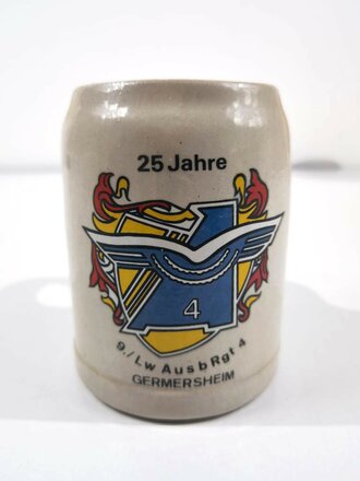 Bierkrug Bundeswehr "25 Jahre 9./Lw Ausb Rgt 4...