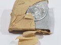 Heer, Koppelschloss aus Aluminium mit aufgeklammertem Emblem, Neuwertiges Stück, original verpackt