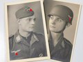 2 Studioaufnahmen des Angehörigen der Fallschirmtruppe Werner Wegener, beide im Ansichtskartenformat
