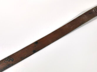 Reichswehr, Schmales  Koppel, Nickelschloss 42mm an Lacklederriemen, Gesamtlänge 97cm