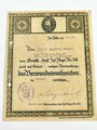 Hessen,  Verleihungsurkunden für einen Angehörigen im I.R. Nr.118, Verwundetenabzeichen schwarz und Eisernes Kreuz II.Klasse