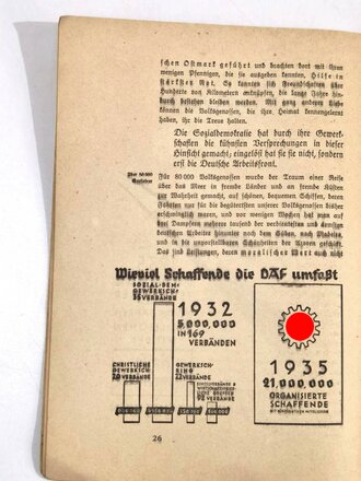 "Rechenschaftsbericht der Deutschen Arbeitsfront", 32 Seiten, 1935, gebraucht, Eselsohren, DIN A5