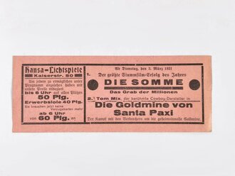 Kinokarte "Die Somme. Das Grab der Millionen",...