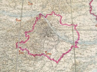 RAD Reichsarbeitsdienst, Landkarte Österreich, Arbeitsgau Wien-Niederdonau, Stempel "Abt. Arbeitsleitung RAD/Arbeitsgau XXXV", 110 x 105 cm, gebraucht
