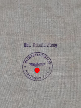 RAD Reichsarbeitsdienst, Landkarte Österreich, Arbeitsgau Wien-Niederdonau, Stempel "Abt. Arbeitsleitung RAD/Arbeitsgau XXXV", 110 x 105 cm, gebraucht