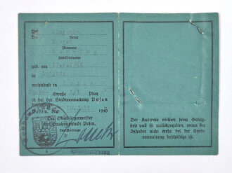 Konvolut Ausweise und Korrespondenz einer Sängerin, Reichsgautheater Posen, 1944, gebraucht DIN A4