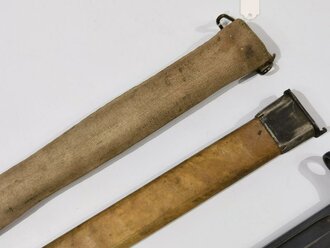 U.S. Army before WWI, Bayonet M1905 and leather Scabbard M1910 with canvas Covering for Springfield M1903 Rifle, dated 1908, 55 cm, good condition