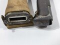 U.S. Army before WWI, Bayonet M1905 and leather Scabbard M1910 with canvas Covering for Springfield M1903 Rifle, dated 1908, 55 cm, good condition