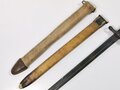 U.S. Army before WWI, Bayonet M1905 and leather Scabbard M1910 with canvas Covering for Springfield M1903 Rifle, dated 1908, 55 cm, good condition